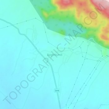 Baghmundi topographic map, elevation, terrain
