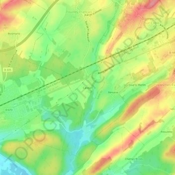Candart topographic map, elevation, terrain
