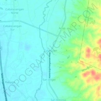 Calanutan topographic map, elevation, terrain