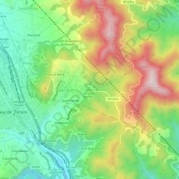 Galise topographic map, elevation, terrain