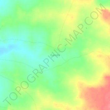 Gando topographic map, elevation, terrain