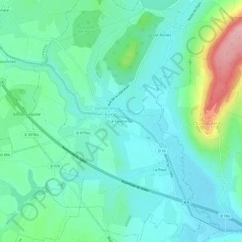 Le Fourneron topographic map, elevation, terrain