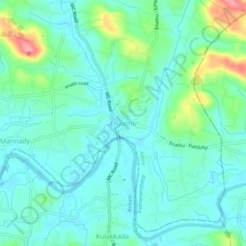 Enaathu topographic map, elevation, terrain
