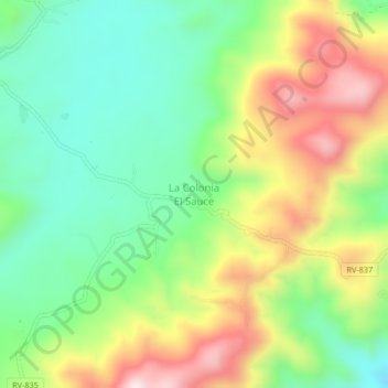 La Colonia El Sauce topographic map, elevation, terrain