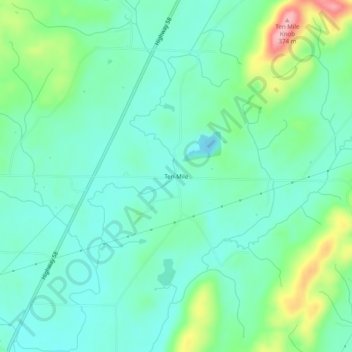 Ten Mile topographic map, elevation, terrain