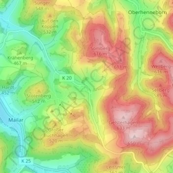 Altenilpe topographic map, elevation, terrain