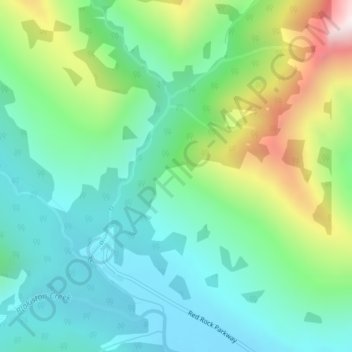 Rocky Mountains topographic map, elevation, terrain