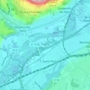 La Noette topographic map, elevation, terrain