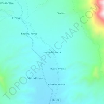 Hacienda Huarca topographic map, elevation, terrain
