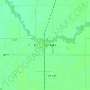 Dominion City topographic map, elevation, terrain