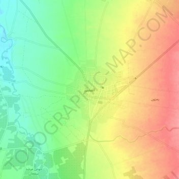 Al-Qusair topographic map, elevation, terrain