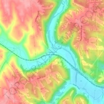 Guilford topographic map, elevation, terrain