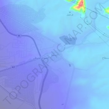 Al Shun topographic map, elevation, terrain