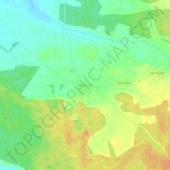Mudrián topographic map, elevation, terrain