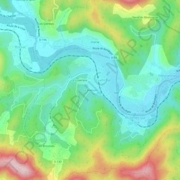 Le Boisson topographic map, elevation, terrain
