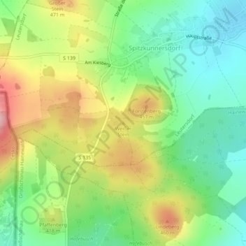Weißer Stein topographic map, elevation, terrain