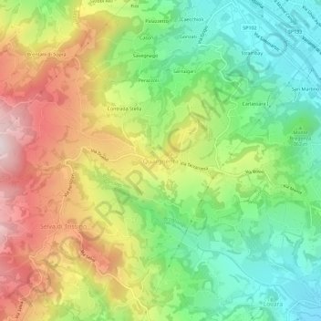 Quargnenta topographic map, elevation, terrain