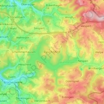Reichshof topographic map, elevation, terrain
