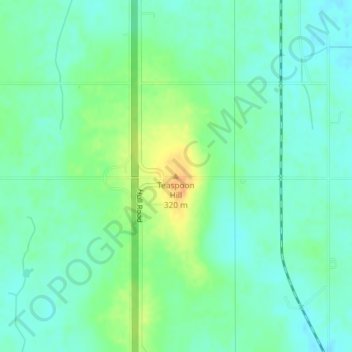 Teaspoon Hill topographic map, elevation, terrain