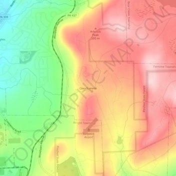 Glen Summit topographic map, elevation, terrain