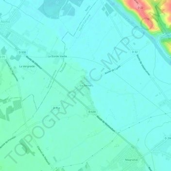 Le Terme topographic map, elevation, terrain