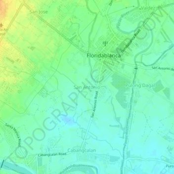 San Antonio topographic map, elevation, terrain