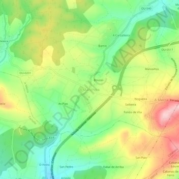 A Manchica topographic map, elevation, terrain
