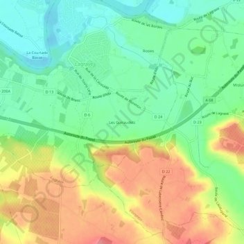 Les Guiraudets topographic map, elevation, terrain