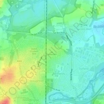 Stoke Hill topographic map, elevation, terrain