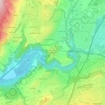 Brassilly topographic map, elevation, terrain