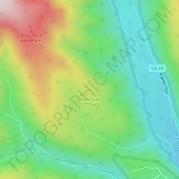 Riven Rock Mountain topographic map, elevation, terrain