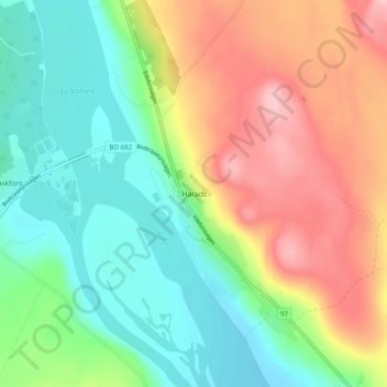 Harads topographic map, elevation, terrain