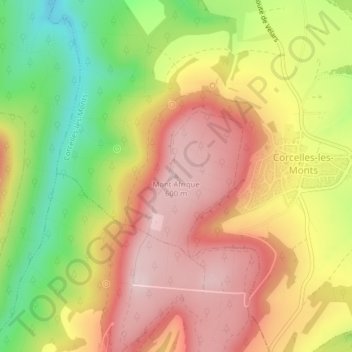 Mont Afrique topographic map, elevation, terrain