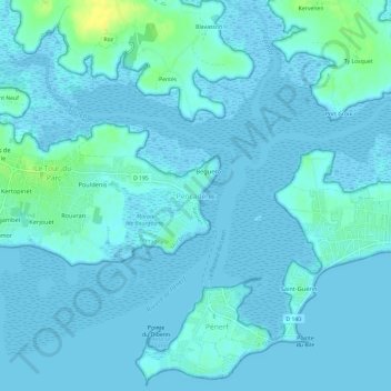 Pencadénic topographic map, elevation, terrain