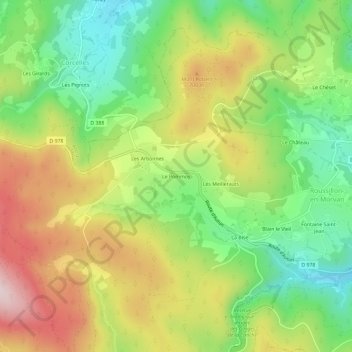 Le Pommoy topographic map, elevation, terrain