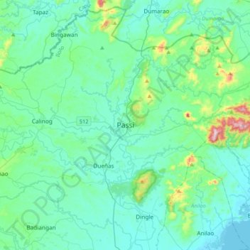 Passi topographic map, elevation, terrain
