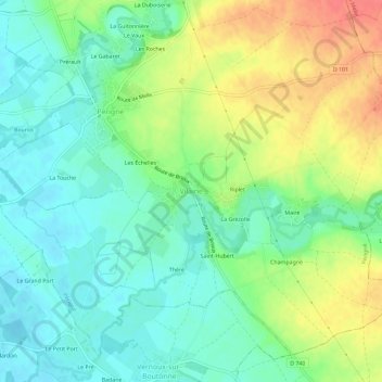 Vilaine topographic map, elevation, terrain