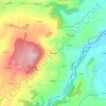 Rochette topographic map, elevation, terrain