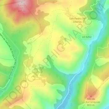 Viñais topographic map, elevation, terrain