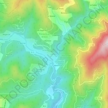 La Chaze topographic map, elevation, terrain