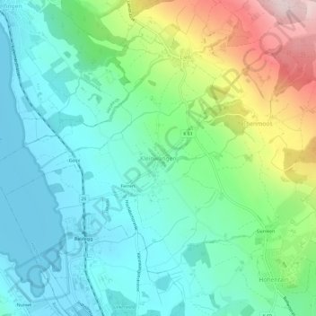 Kleinwangen topographic map, elevation, terrain