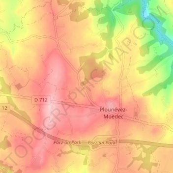 Kerbelanger topographic map, elevation, terrain