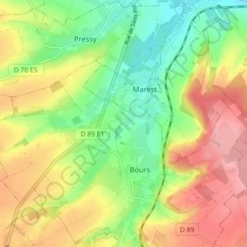 Griscourt topographic map, elevation, terrain