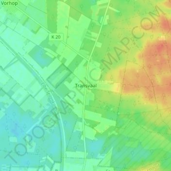 Transvaal topographic map, elevation, terrain