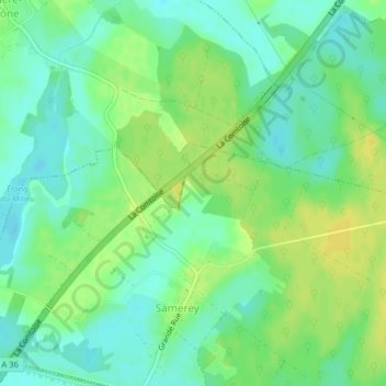 Les Tierces topographic map, elevation, terrain
