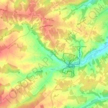 La Poterie topographic map, elevation, terrain