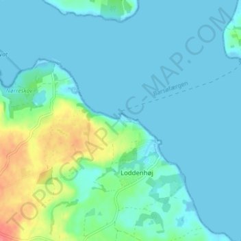 Barsø Landing topographic map, elevation, terrain
