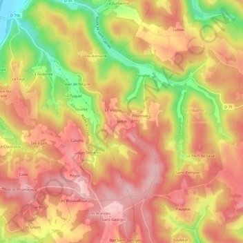 Bellot topographic map, elevation, terrain