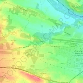Grèzes topographic map, elevation, terrain
