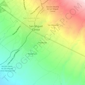 Nanalcopa topographic map, elevation, terrain
